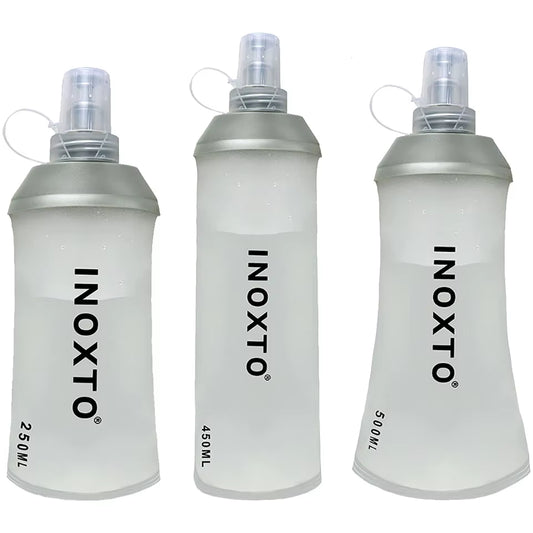 Foldable Silicone Soft Flask Water Bottles Outdoors Sport Traveling Running Kettle Hydration Pack Bag Vest 250ML- 500ML