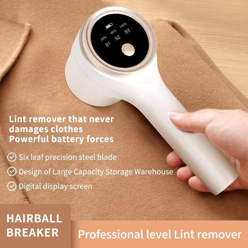 Lint Remover for Clothing Electric Pellet Fluff Remover Rechargeable Portable Fabric Hairball Shaver Removes Lint from Clothes