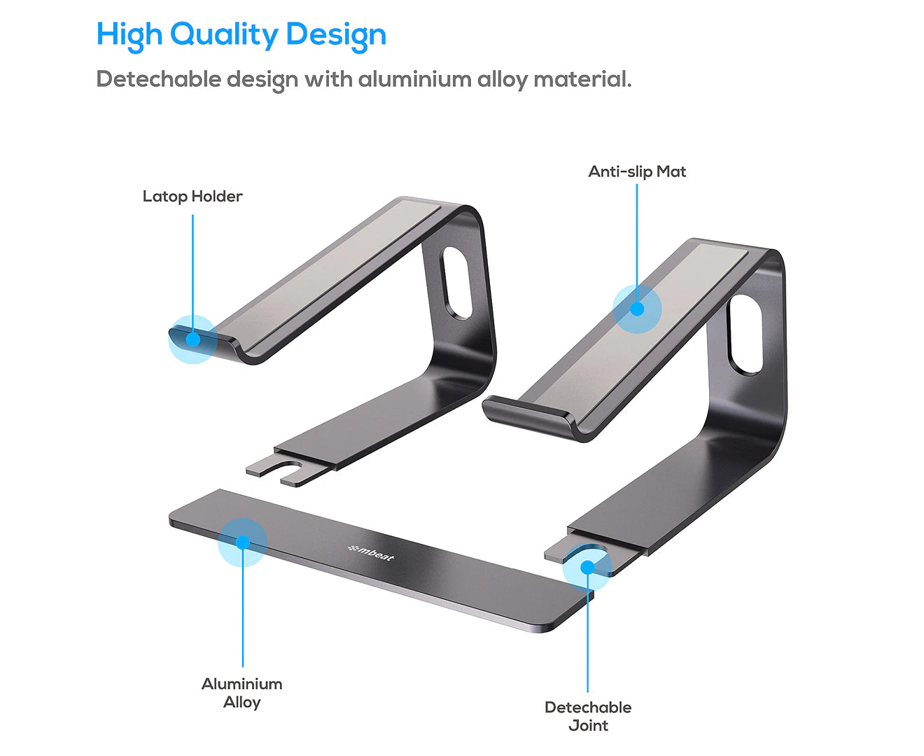 Elevated Laptop Stand - Space Grey