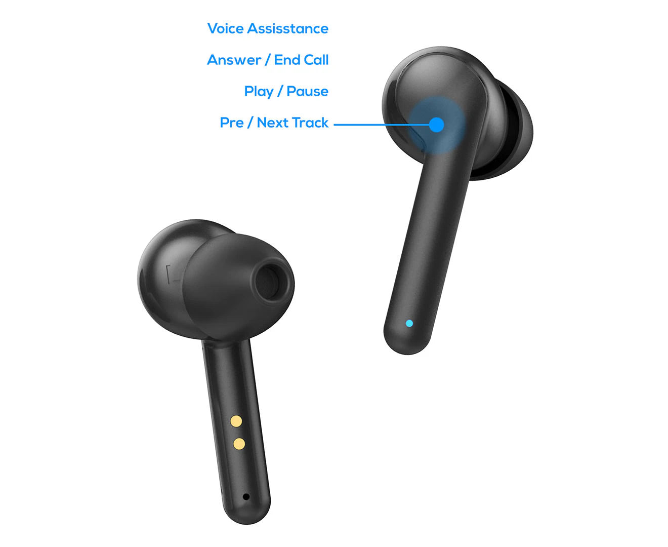 E2 True Wireless Earphones - Black