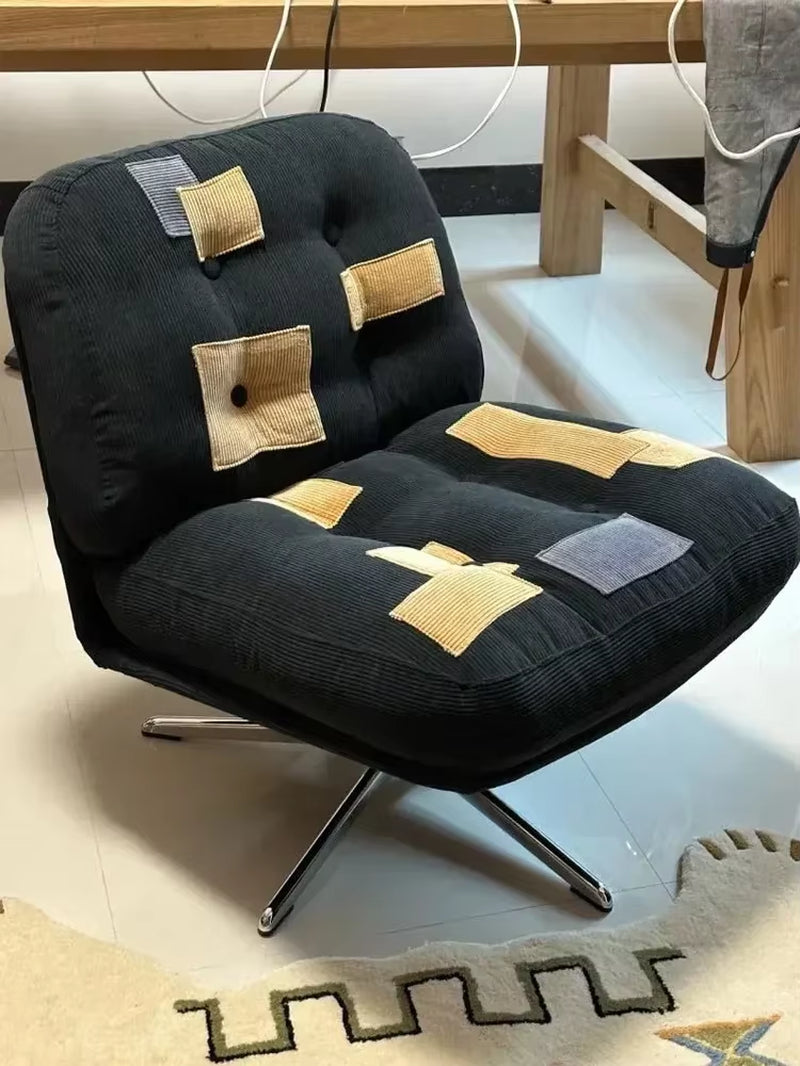 Luxury Single Sofa Chair Green Corduroy Fabric Home Living Room Desk Back Chair Bedroom Makeup Stool