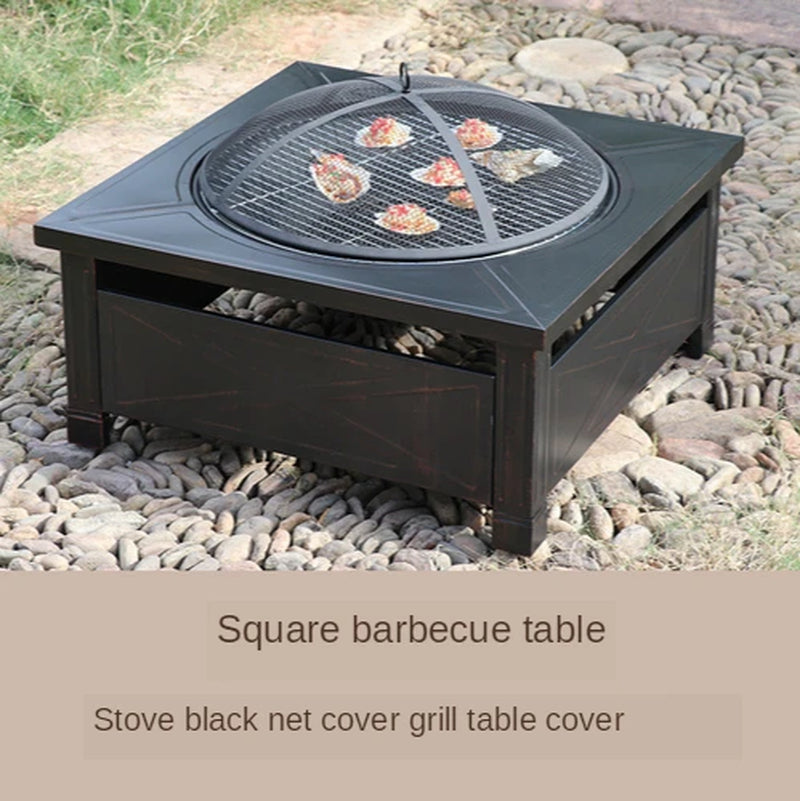 Outdoor Party Household Charcoal Heating Brazier Fire Indoor Multi-Functional Courtyard Barbecue Grill BBQ Fire Pit Barbecue
