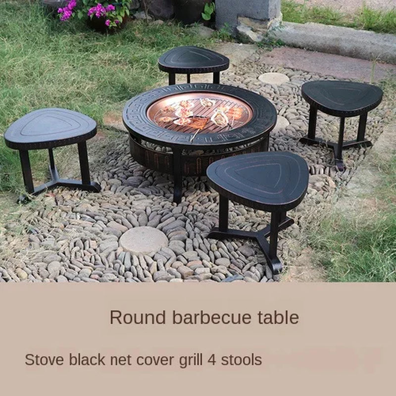 Outdoor Party Household Charcoal Heating Brazier Fire Indoor Multi-Functional Courtyard Barbecue Grill BBQ Fire Pit Barbecue