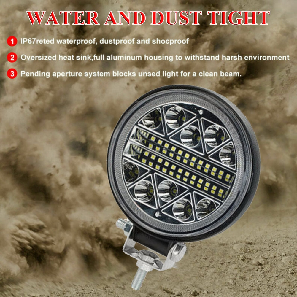 SUHU 2Pcs 4in Round Led Work Lights 13600LM LED Spot Flood Beam Driving Light Engineering Headlights Off-road LED Round Headlamp