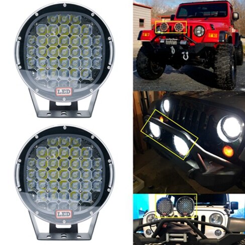 185w 9 Inch Headlamp Round Led Off Road Light Spot Beam Led Work Light Fog Light Driving Light Roof Bar Bumper for SUV Boat 4x4