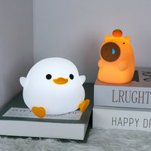 Cute Silicone Capybara Night Light Children'S Gift USB Rechargeable Animal Touch Bedside Slepp Lamp