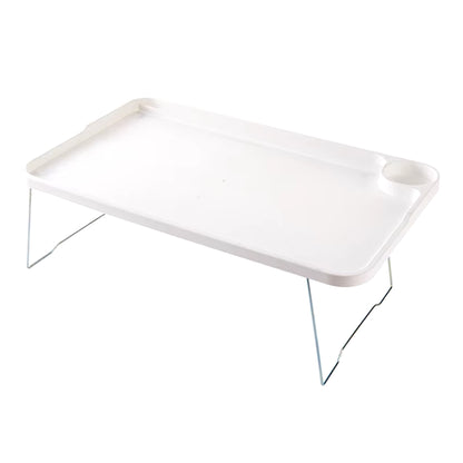 Folding Computer Desk with Cup Holder, Portable Bed Laptop Desks Creative Mobile Phone Card Slot Study Table Stand Notebook Desk