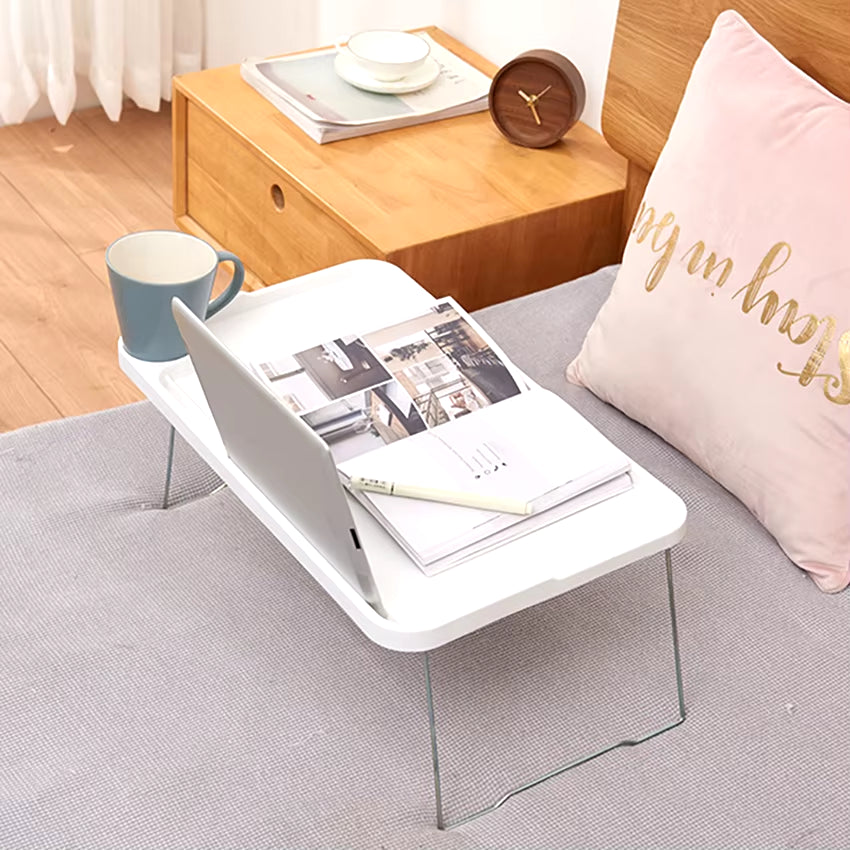 Folding Computer Desk with Cup Holder, Portable Bed Laptop Desks Creative Mobile Phone Card Slot Study Table Stand Notebook Desk