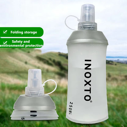Foldable Silicone Soft Flask Water Bottles Outdoors Sport Traveling Running Kettle Hydration Pack Bag Vest 250ML- 500ML