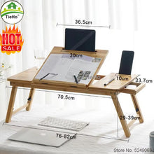 Bamboo Foldable Laptop Table Small Table Folding Lifting Desk Bed Side Small Table Study Desk Kids Breakfast Table