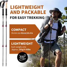 Trekking Poles 2Pcs Carbon Fiber Collapsible Telescopic Sticks Lightweight Walking Hiking Stick Climbing Stick