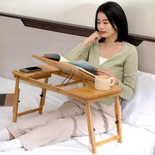 Bamboo Foldable Laptop Table Small Table Folding Lifting Desk Bed Side Small Table Study Desk Kids Breakfast Table