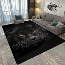 3D Black Panther Living Room Carpet Large Area Carpet Animal Lion Tiger Bedroom Home Decor Tribal Bedroom Carpet Decoration