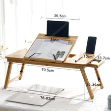 Bamboo Foldable Laptop Table Small Table Folding Lifting Desk Bed Side Small Table Study Desk Kids Breakfast Table