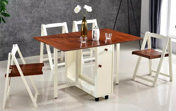 Stretch Table. Fold the Dining Table and Chairs.