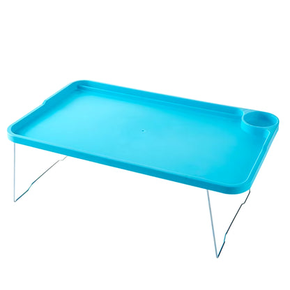 Folding Computer Desk with Cup Holder, Portable Bed Laptop Desks Creative Mobile Phone Card Slot Study Table Stand Notebook Desk