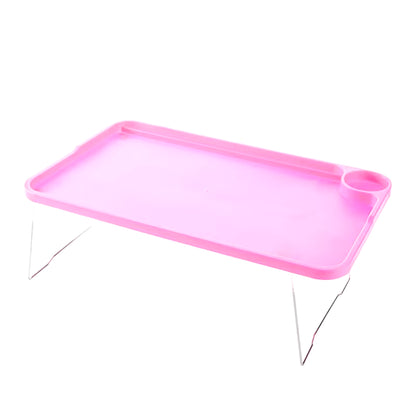 Folding Computer Desk with Cup Holder, Portable Bed Laptop Desks Creative Mobile Phone Card Slot Study Table Stand Notebook Desk