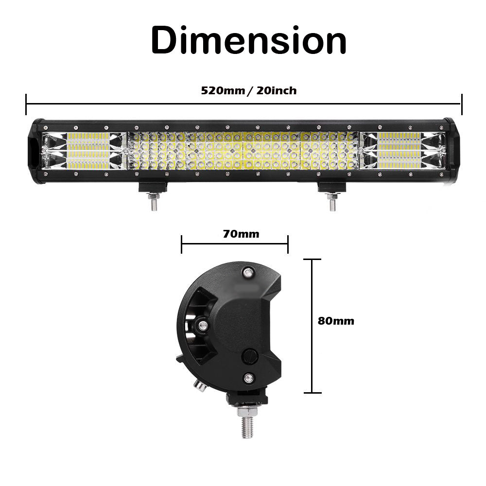 20 inch Philips LED Light Bar Quad Row Combo Beam 4x4 Work Driving Lamp 4wd