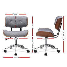 Artiss Wooden Office Chair Fabric Seat Grey