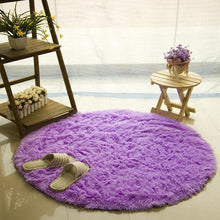 Fluffy Faux Fur round Rug